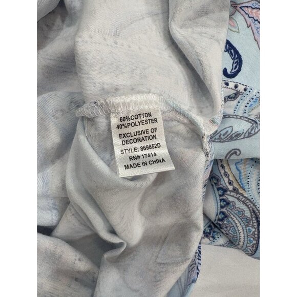 Miss Elaine Women's 3/4-Sleeve Paisley-Print Zipper Robe Size Large - Picture 7 of 9